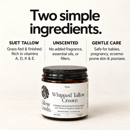 Pure whipped tallow cream (eczema & psoriasis safe)